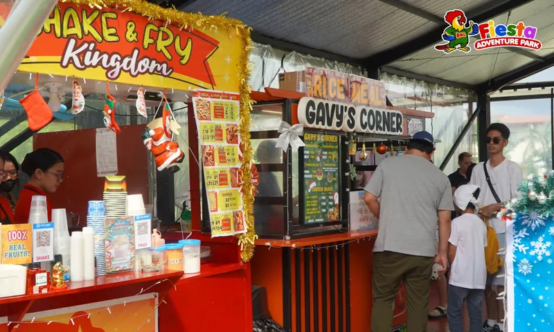 Guests queuing at the Shake and Fry Kingdom and other food stalls